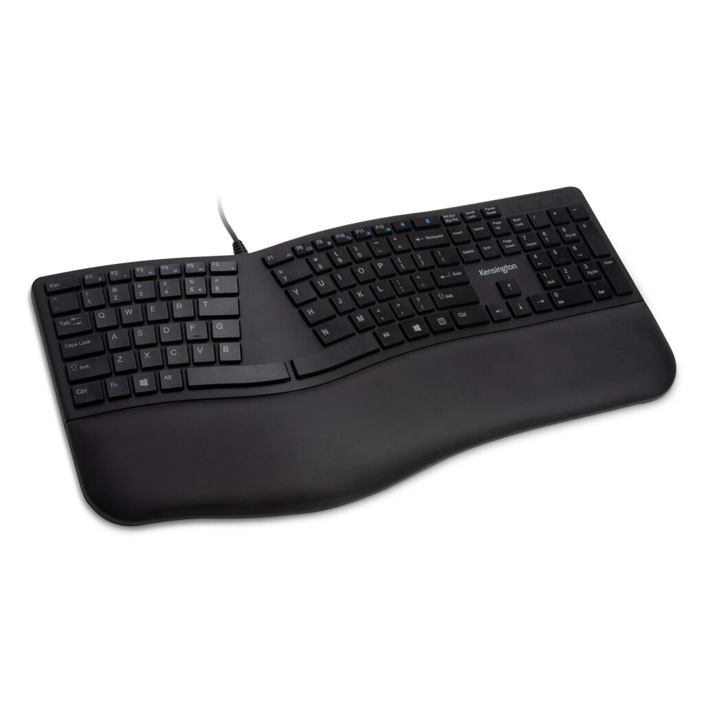 Kensington Pro Fit Ergonomic Wired Keyboard- Black (K75400US)