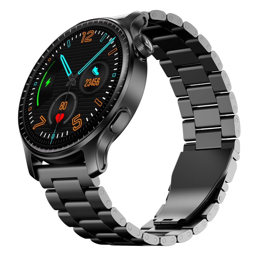 boAt New Launch Ultima Prime smartwatch with 1.43” AMOLED Display, Personalized Fitness Nudges, Functional Crown,100+ Sports Modes, Watch Face Studio (Steel Black)