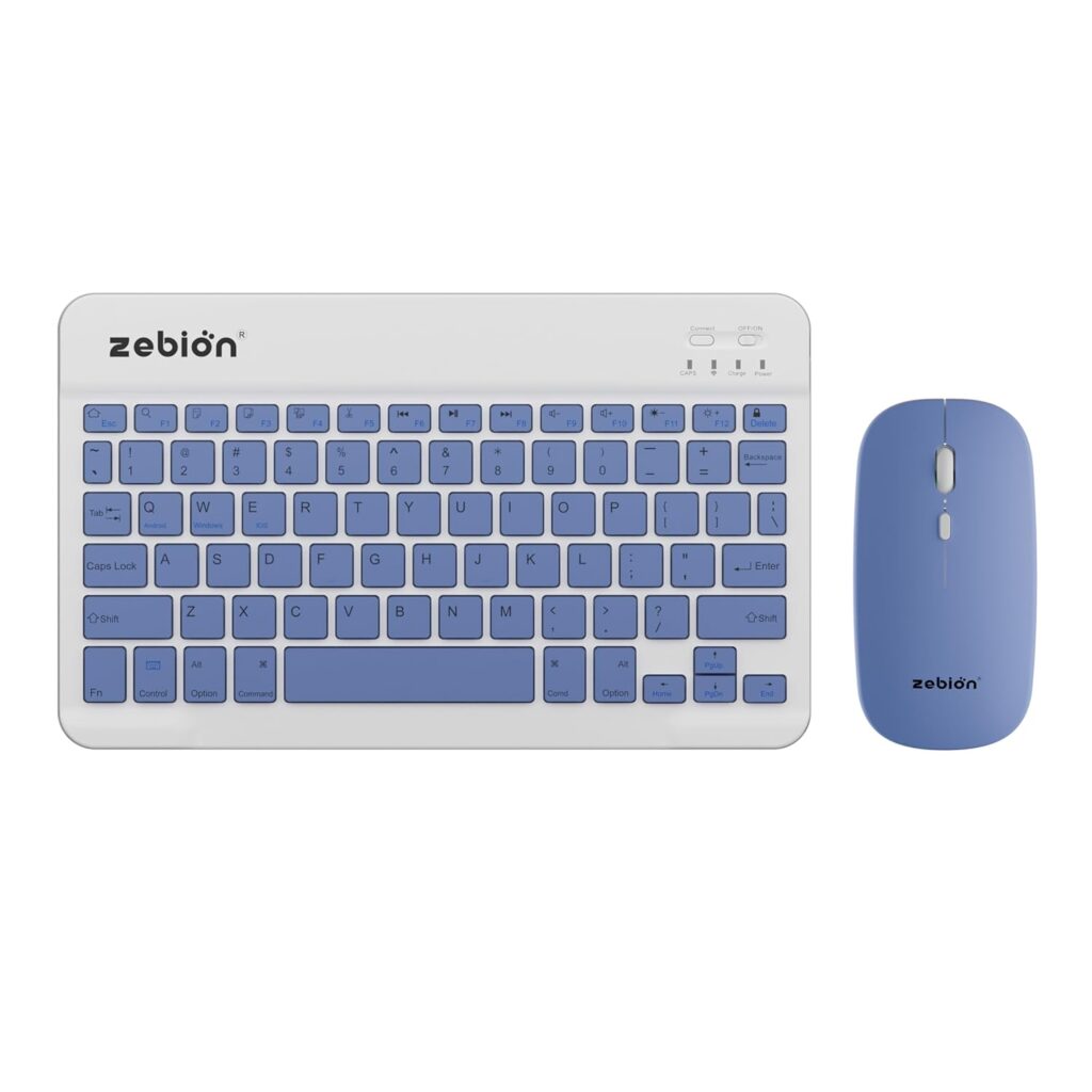 Zebion G2800 Slim Keyboard & Mouse Combo (Type-C Rechargeable with Upto 150Hr Worktime, Bluetooth Multi-Device Keyboard (Purple)