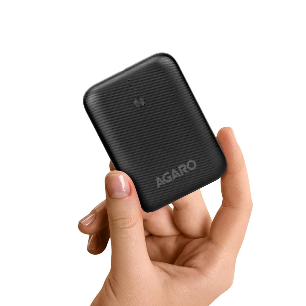 AGARO Nano Power Bank 10000 mAh, 22.5W Power Delivery for Smartphones, Portable, USB A & C Output, USB C Input, Fast Charge Technology for Tablets, Headphones and Hi-Powered Devices