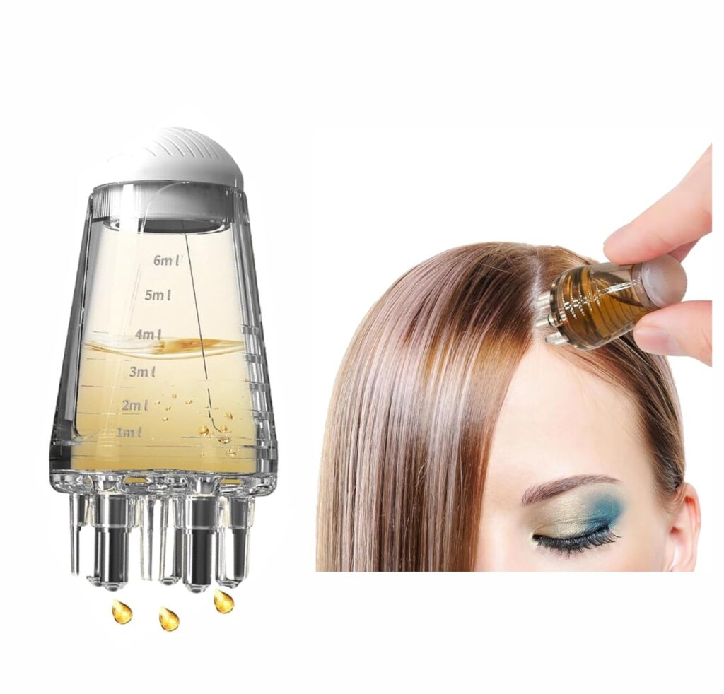 BOGOTA Hair Oil Applicator Bottle Comb for Scalp Massage and Hair Growth - Ball Dispenser With Massager