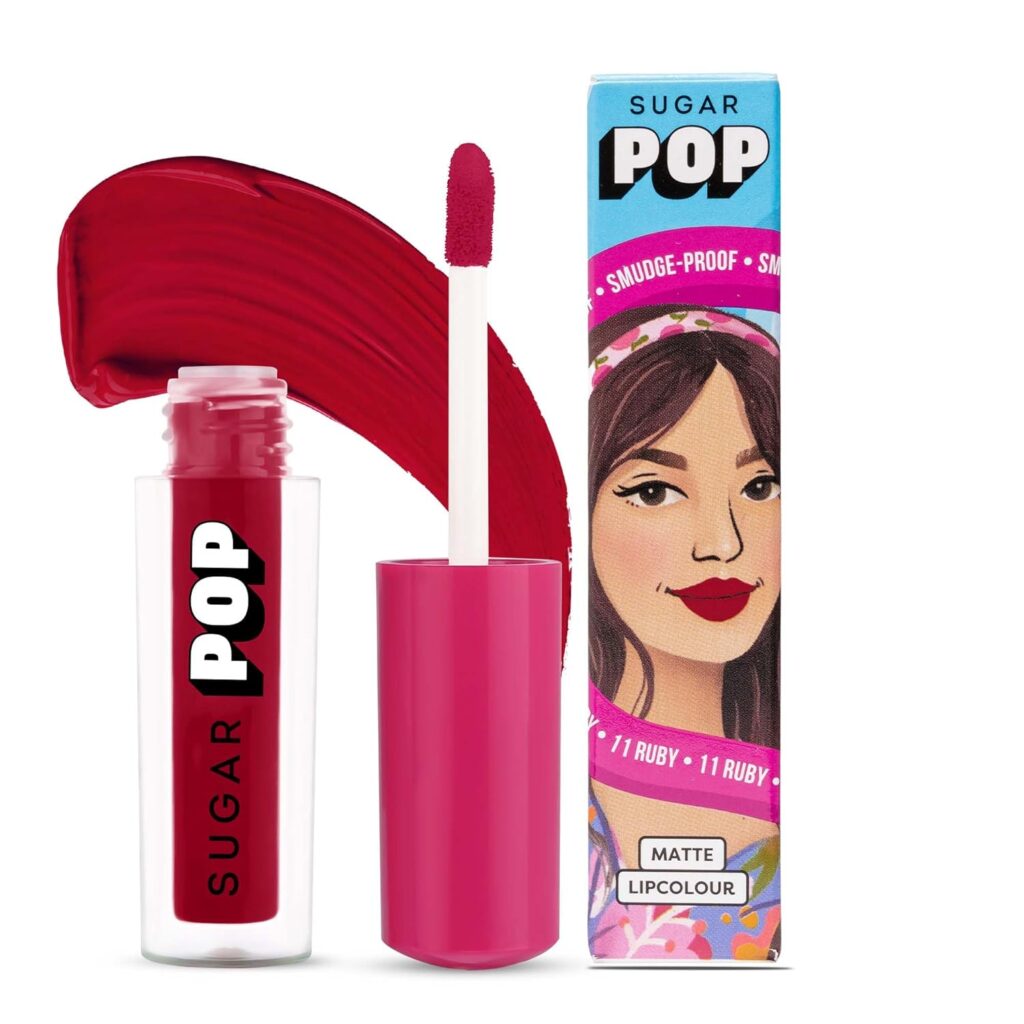 SUGAR POP Matte Lipcolour | Vitamin E | Super-Pigmented | Smudge-proof | 1.6 ml - 11 Ruby