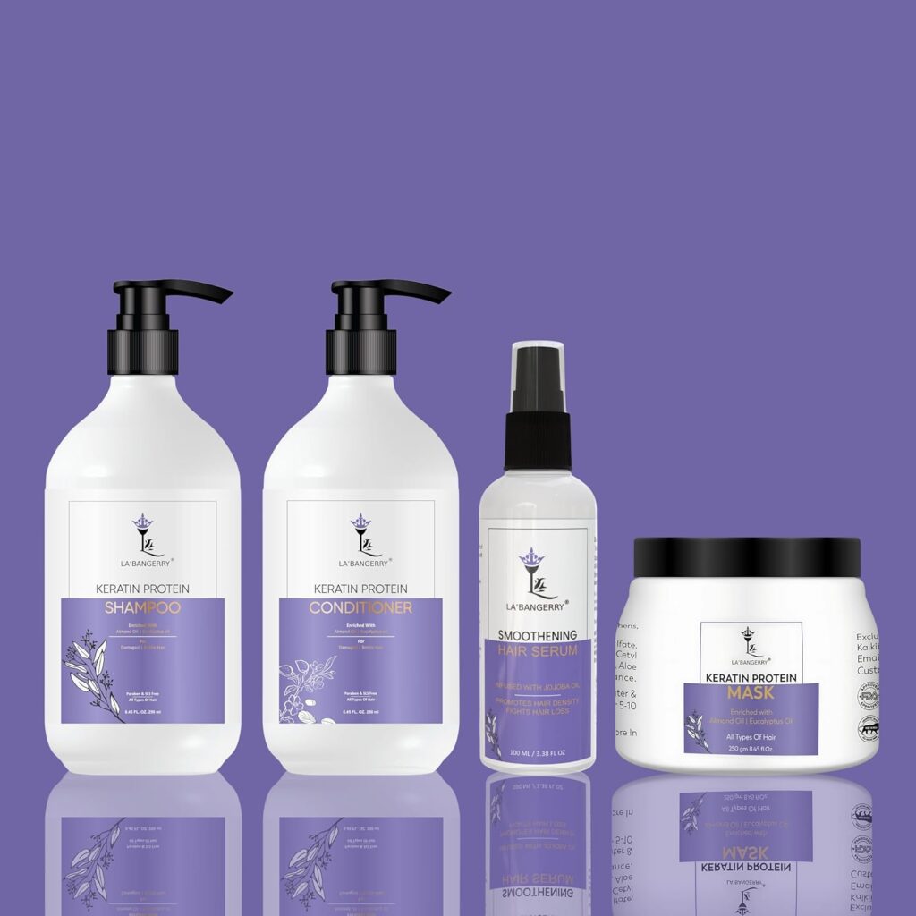 La'Bangerry Keratin Shampoo and Conditioner | Keratin Hair Mask & Serum | Hair Care Kit for Women | keratin Shampoo for Curly, Damaged & Frizzy Hair