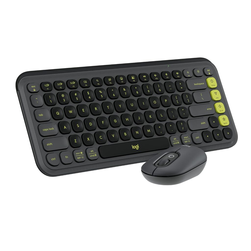 Logitech POP ICON Combo, Bluetooth Keyboard and Mouse Combo, Comfortable Typing, programmable Keys and Buttons, Quiet clicks, Easy-Switch up to 3 Devices - Graphite