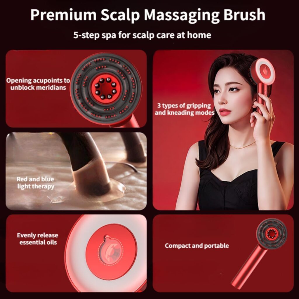 Premium Head Scalp Electric Massager Comb Scalp Massaging Brush with 2 In 1 Hair Oil Applicator Waterproof,