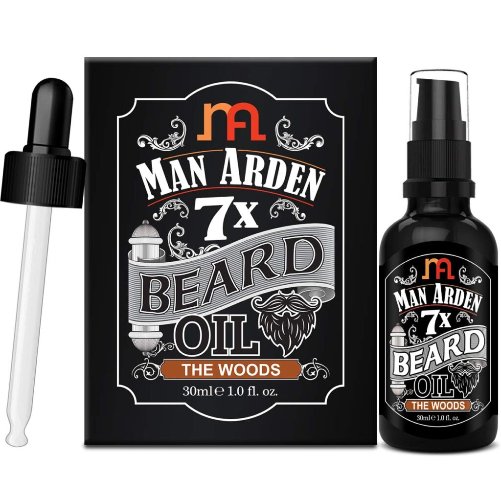Man Arden 7X Beard Oil (The Woods) - 7 Premium Oils Blend Supports Beard Growth & Nourishment 30ml