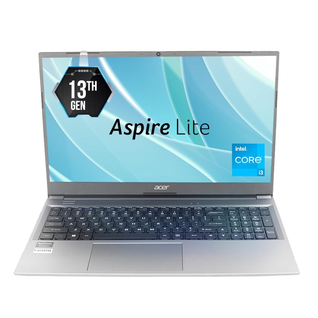 Acer Aspire Lite, 13th Gen, Intel Core i3-1305U, 8GB RAM, 512GB SSD, Full HD, 15.6"/39.62cm, Windows 11 Home, Steel Gray, 1.59KG, AL15-53, Metal Body, 36 WHR, Thin and Light Premium Laptop