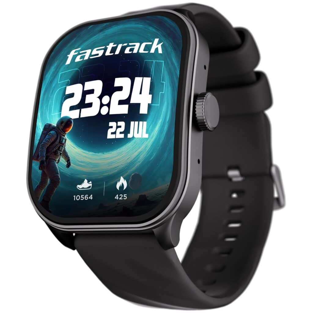 Fastrack Limitless FS2 Pro 1.96" AMOLED Smart Watch with BT Calling, AI Voice Assistant, 100+ Sports Modes, 5-Day Battery, Fast Charge, Health Tracking, – Smartwatch for Men & Women (Black)