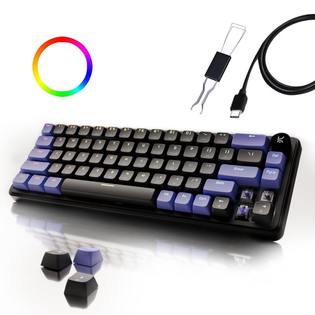 Kreo Hive RGB Anti-ghosting Gaming Keyboard | Wired Mechanical Keyboard with RGB Backlight | 5 Pin Hot-Swap | Detachable USB C Cable