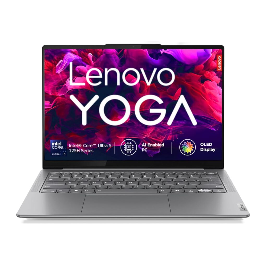 Lenovo Smartchoice Yoga Slim 7 Intel Core Ultra 5 125H Built-in AI 14"(35.5cm) WUXGA-OLED 400Nits Laptop (16GB/512GB SSD/60Hz/100% DCI-P3/Win11/MSO 21/1Yr ADP Free/Alexa/Grey/1.39Kg), 83CV003MIN