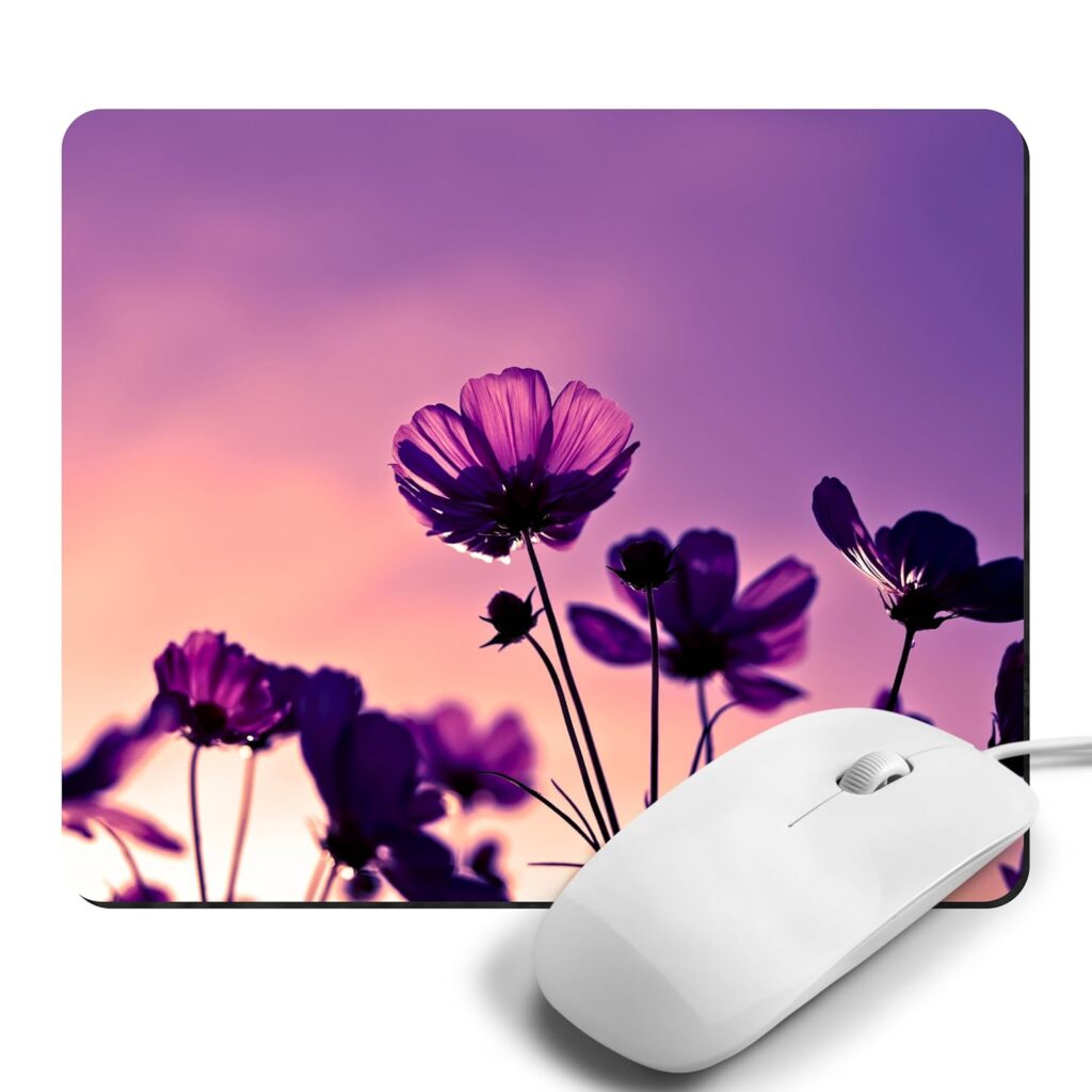 DEXOMA Extended Gaming Mouse Pad for Laptop and Wireless Mouse, Large Non-Slip Desk Mat with Natural Rubber Base, Waterproof Stitched Edge Mousepad for Office and Home Use (7.5 x 9 Inch)