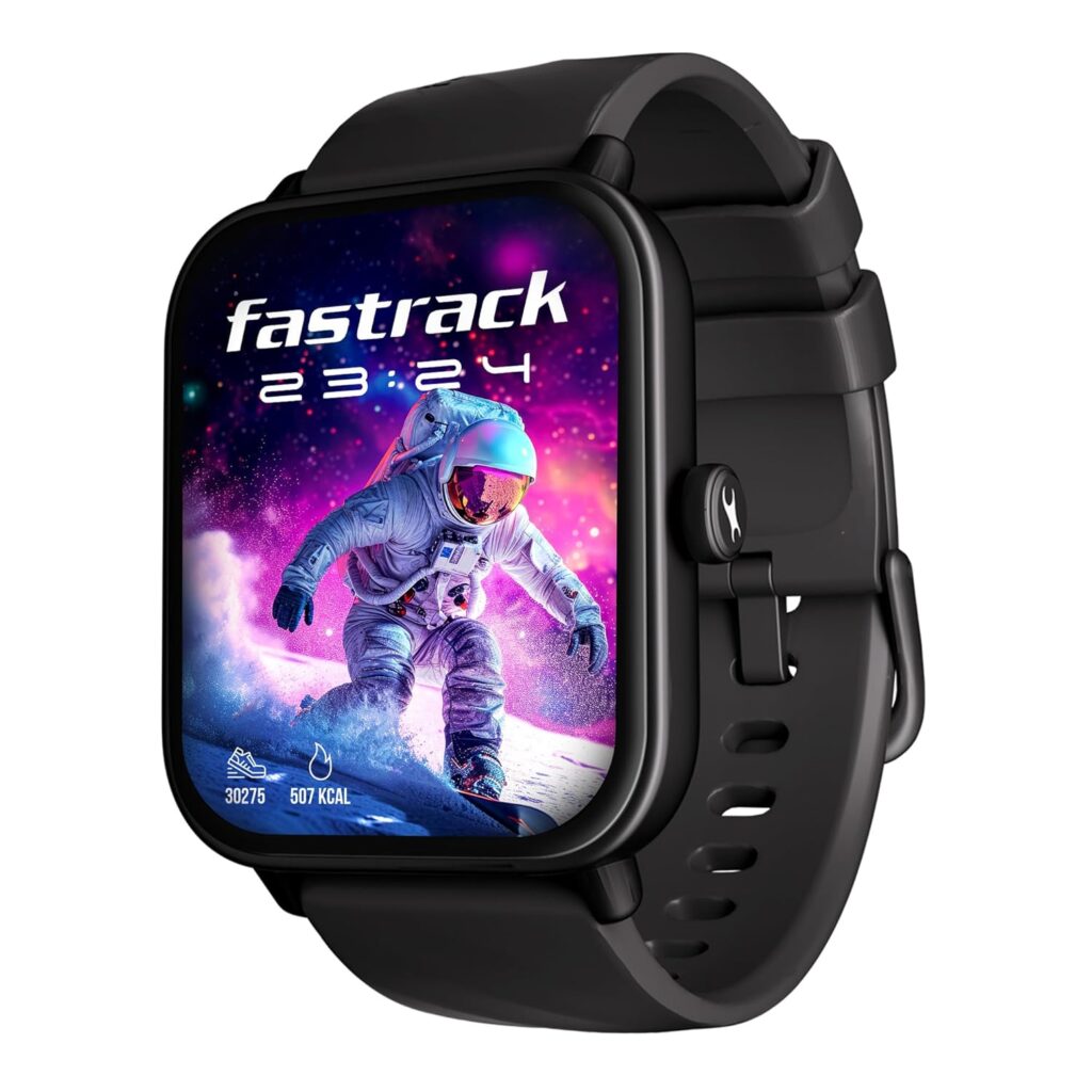 Fastrack Limitless Glide X 1.83" Smart Watch with Ultra UV HD Display, SpO2, Heart Rate & Sleep Tracking, Bluetooth Calling, 100+ Sports Modes, 5-Day Battery, Smartwatch for Men & Women (Black)