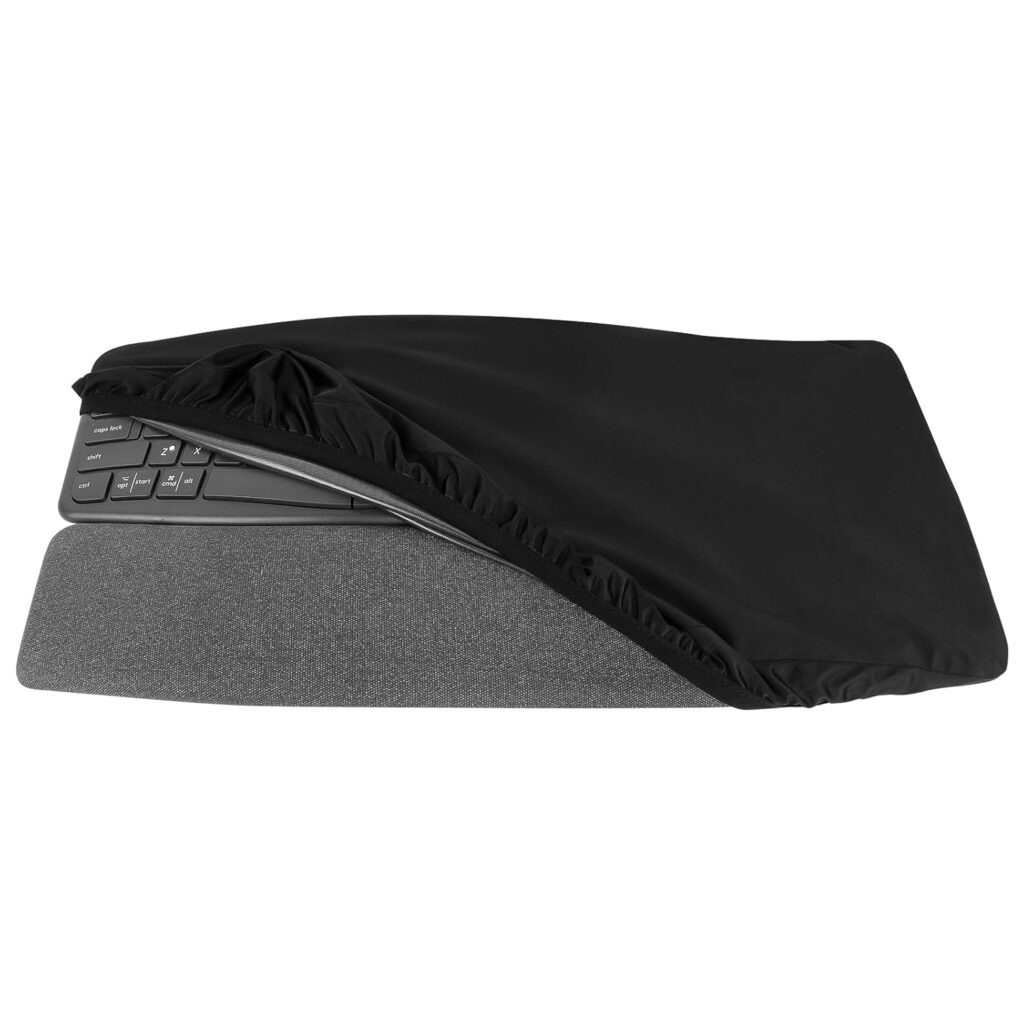 Geekria Keyboard Dust Cover, Ergonomic Keyboard Cover Protector, Dust and Water Splash Resistant, Compatible with Logitech ERGO K860 (Black)