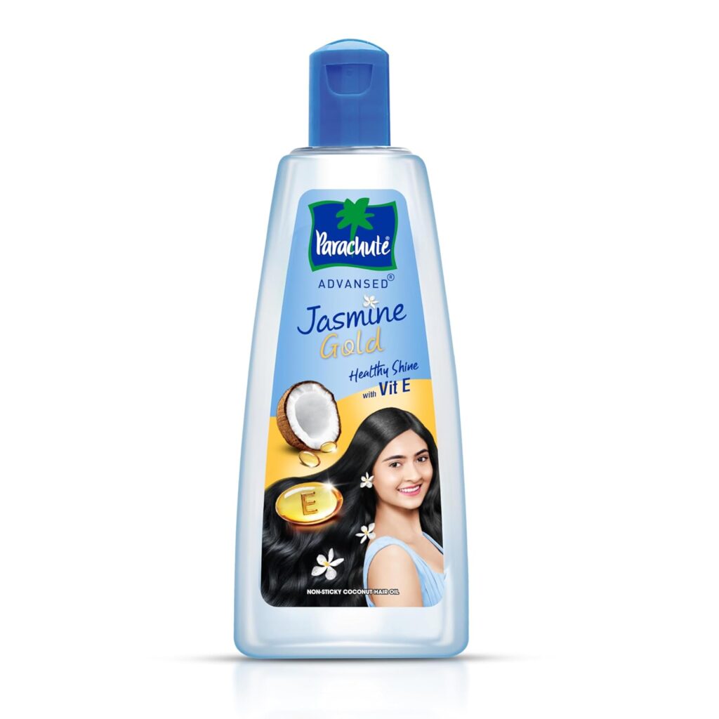 Parachute Advansed Jasmine Gold Coconut Hair Oil With Vitamin-E For Super Shiny Hair, Non-sticky, 500ml