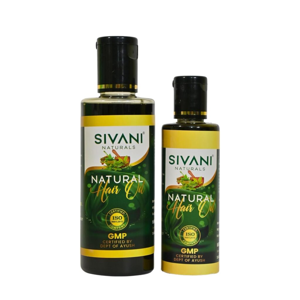 SIVANI Natural Hair Oil | Ayurvedic Hair Oil | Hair Fall Control and Hair Growth Stress Release Bottle for Men & Women (Pack of 2) – 200ml & 100ml