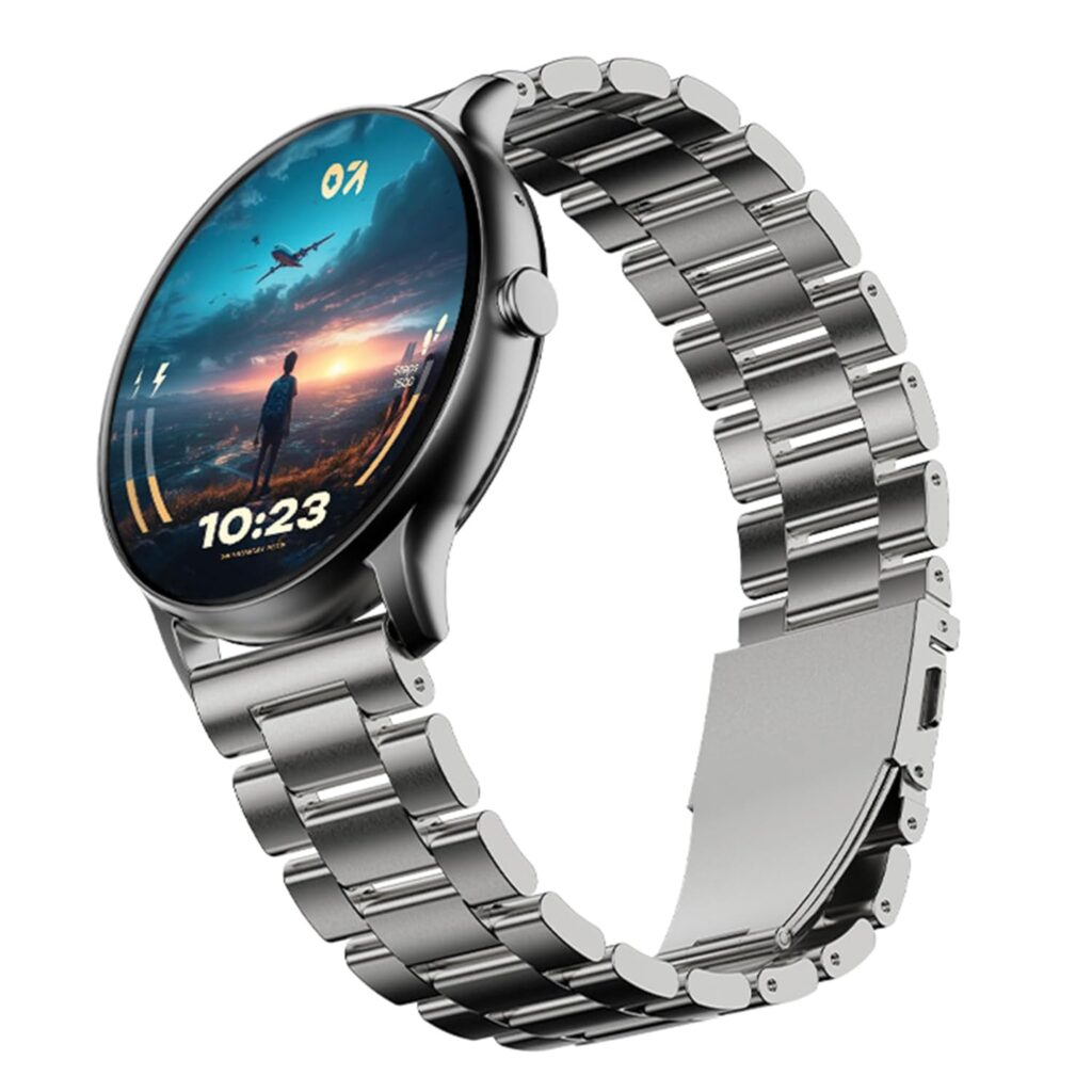 GOBOULT Newly Launched Dire Smartwatch 1.38'' 2.5D Curved HD Display, BT Calling, 500 Nits Brightness, IP67, 250+ Watchfaces, 120+ Sports Modes, AI Voice Assistant, SpO2 Monitoring (Denim Blue)