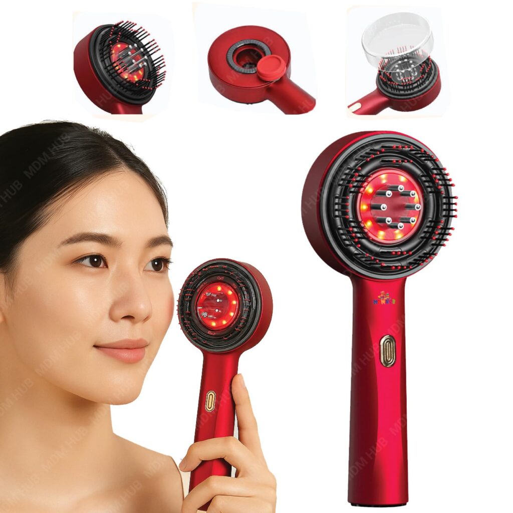 MDM HUB Head Scalp Massager 2 IN 1 Hair Oil Applicator Comb Head & Scalp Massaging Brush Portable Deep Massager For Hair