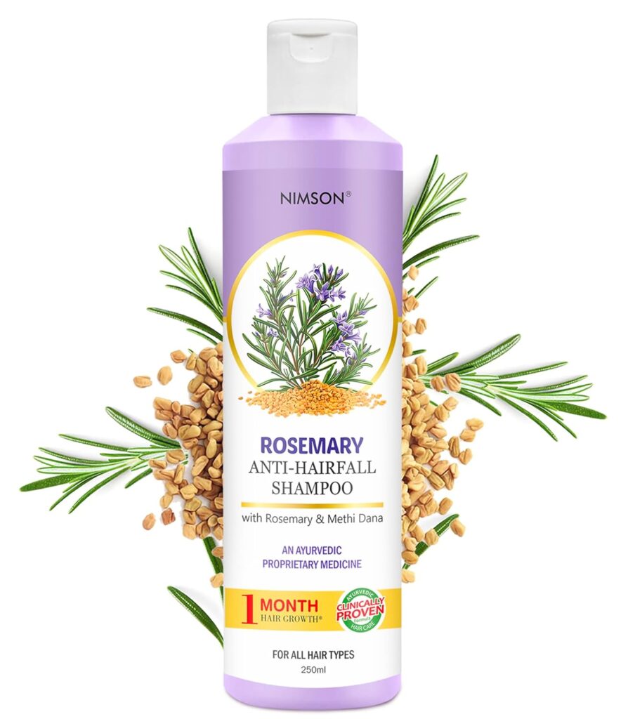 Nimson Rosemary Anti-Hair Fall Shampoo with Rosemary & Methi Dana – Reduces Hair Loss & Breakage, Nourishes Hair, Deep Cleansing, Suitable for Men and Women (250 ml)