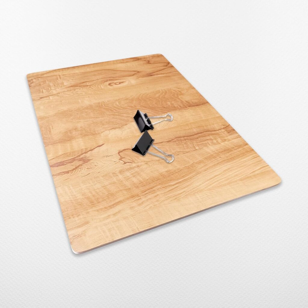 Eduway Multipurpose Wooden Drawing Board & Lap Board | Include 2 Clips for Holding Paper | Study Pad, Writing Pad for Keyboard & Laptop | Smooth Surface Plank for Students, Artists | Brown - 14x19