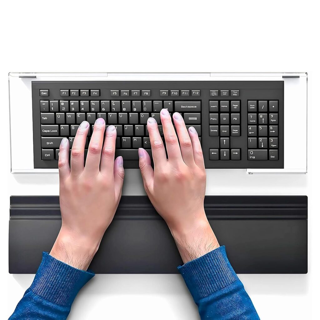 SUNCHHAYA Ergonomic Keyboard Stand with Wrist Rest, Acrylic Design, 3-Level Tilt Adjustment, Universal Fit for Office and Home