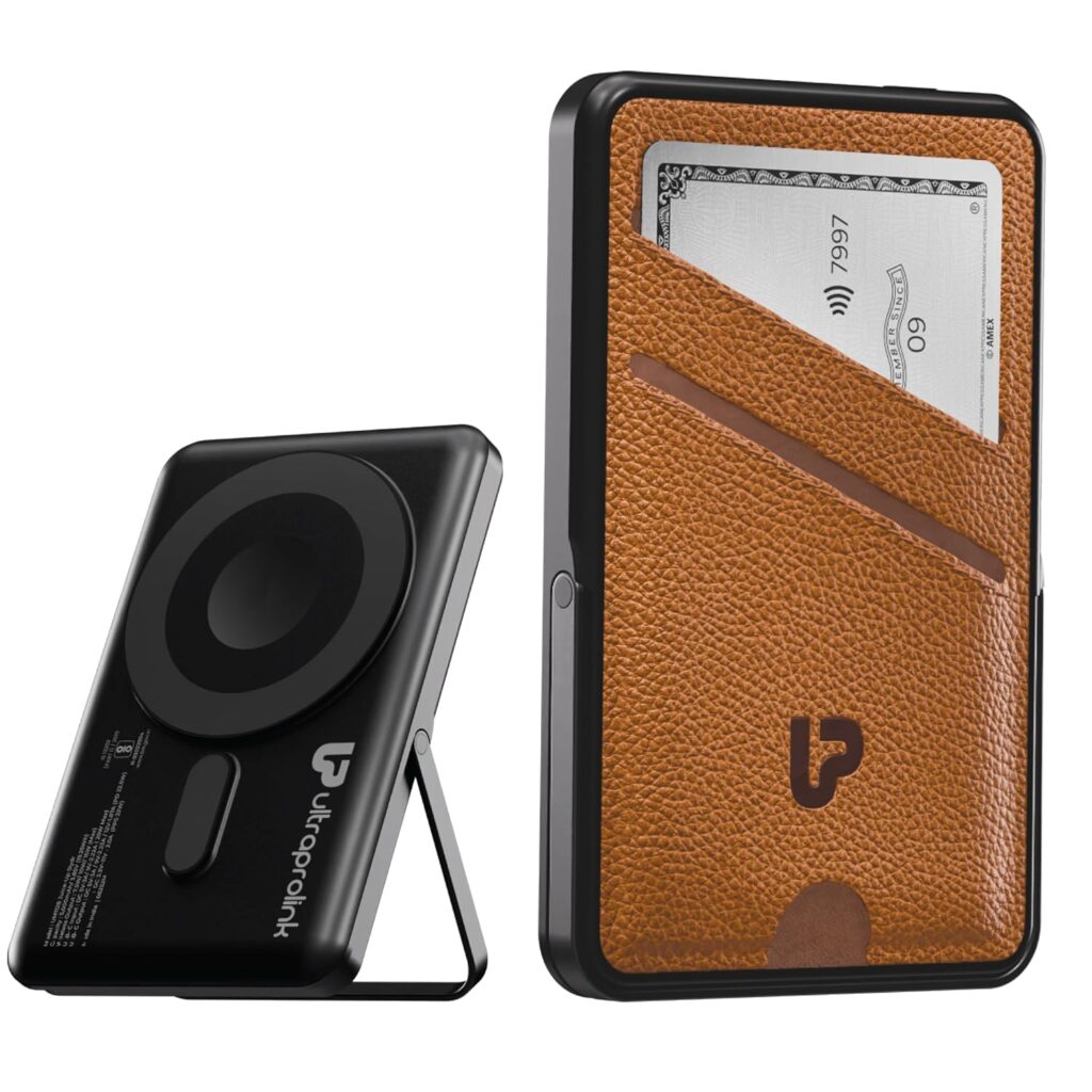UltraProlink Mag-Safe Power Bank 5000mAh with Stand & Wallet |Ultra Slim Magnetic Power Bank | 22.5W PD Battery Bank| Type C for iPhone 16/15/14/13/12/Mini/Pro/Pro Max| Made in India |Juice-Up Swipe
