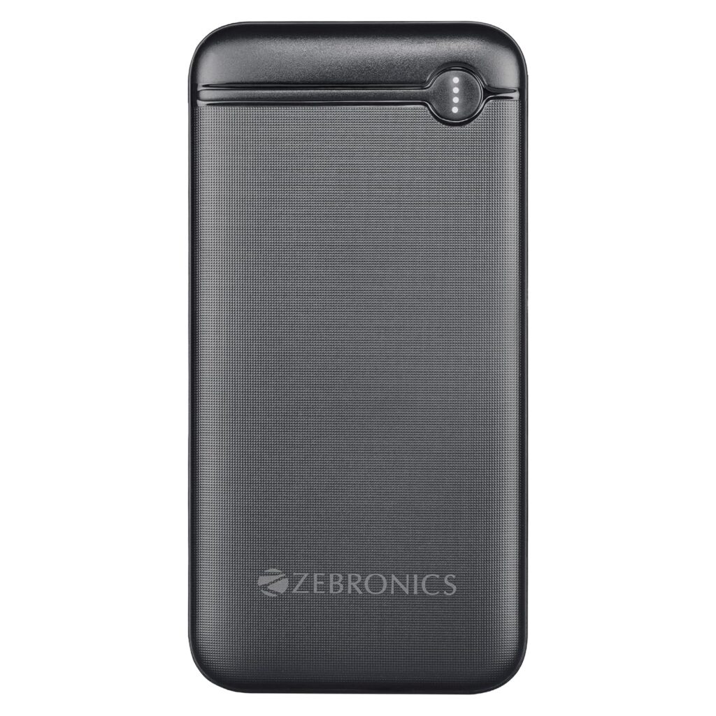 ZEBRONICS Mb10000S11 Power Bank, 10000 Mah, Rapid Charge, 20W Output, Dual USB Output, Pd 3.0 Type C, Built in Protections, Tablets Led Indicator, Made in India (Black)
