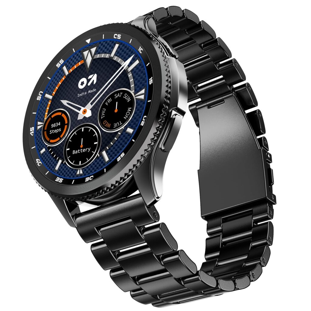 Boult GOBOULT Newly Launched Pyro Smartwatch 1.43'' AMOLED Screen, BT Calling 5.3, 600 Nits Brightness, IP68, 150+ Watchfaces, 120+ Sports Modes, AI Voice Assistant, SpO2 Monitoring (Charcoal Black)