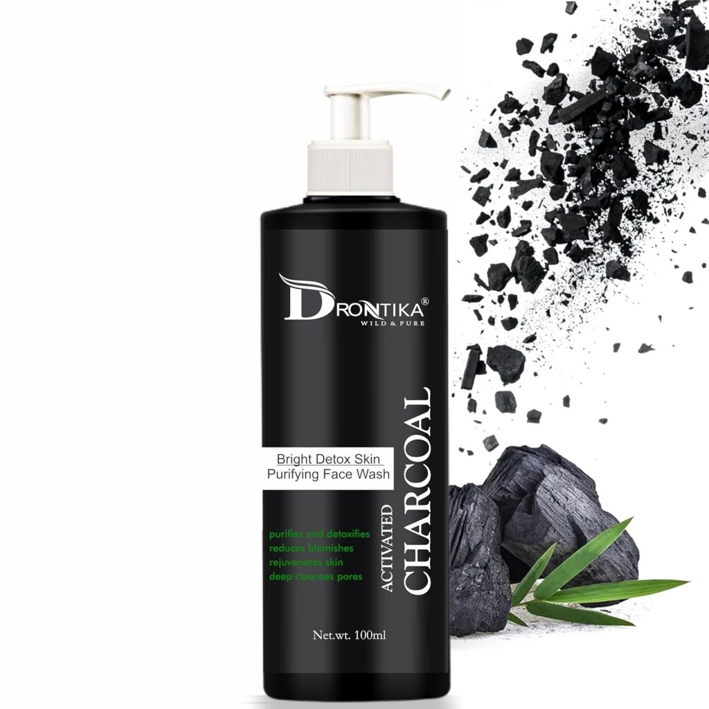 Drontika Activated Charcoal Bright Detox Face Wash – Deep Cleansing & Brightening Formula for Clear, Radiant Skin 100ml.