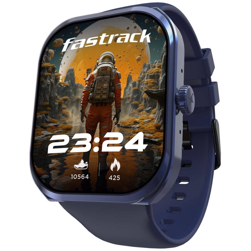 Fastrack Limitless FS2+ Smart Watch, 2.01" UltraVU Display, Functional Crown, SingleSync BT Calling, 110+ Sports Modes, 200+ Smartwatch Faces, Upto 7 Day Battery, AI Voice Assistant (Blue)