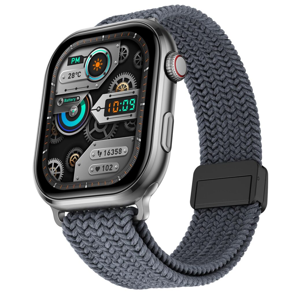 Fire-Boltt Brillia Pro Smart Watch with 51.3mm (2.02 inch) AMOLED Display, Bluetooth Calling, SpO2, Heart Rate Monitoring, 120+ Sports Modes, IP67 Waterproof, Long Battery Life (Grey Wave)