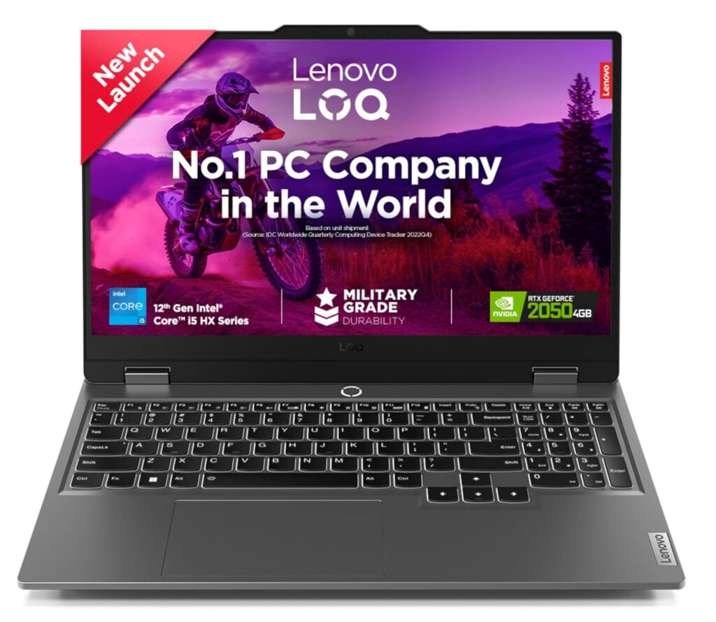 Lenovo LOQ 2024 12Th Gen Intel Core I5-12450HX | NVIDIA RTX 2050 4GB (12GB RAM/512GB SSD/15.6" (39.6Cm)/Windows 11/Office Home 2024/100% Srgb/3 Mon. Game Pass/Grey/2.4Kg), 83GS00LJIN Gaming Laptop