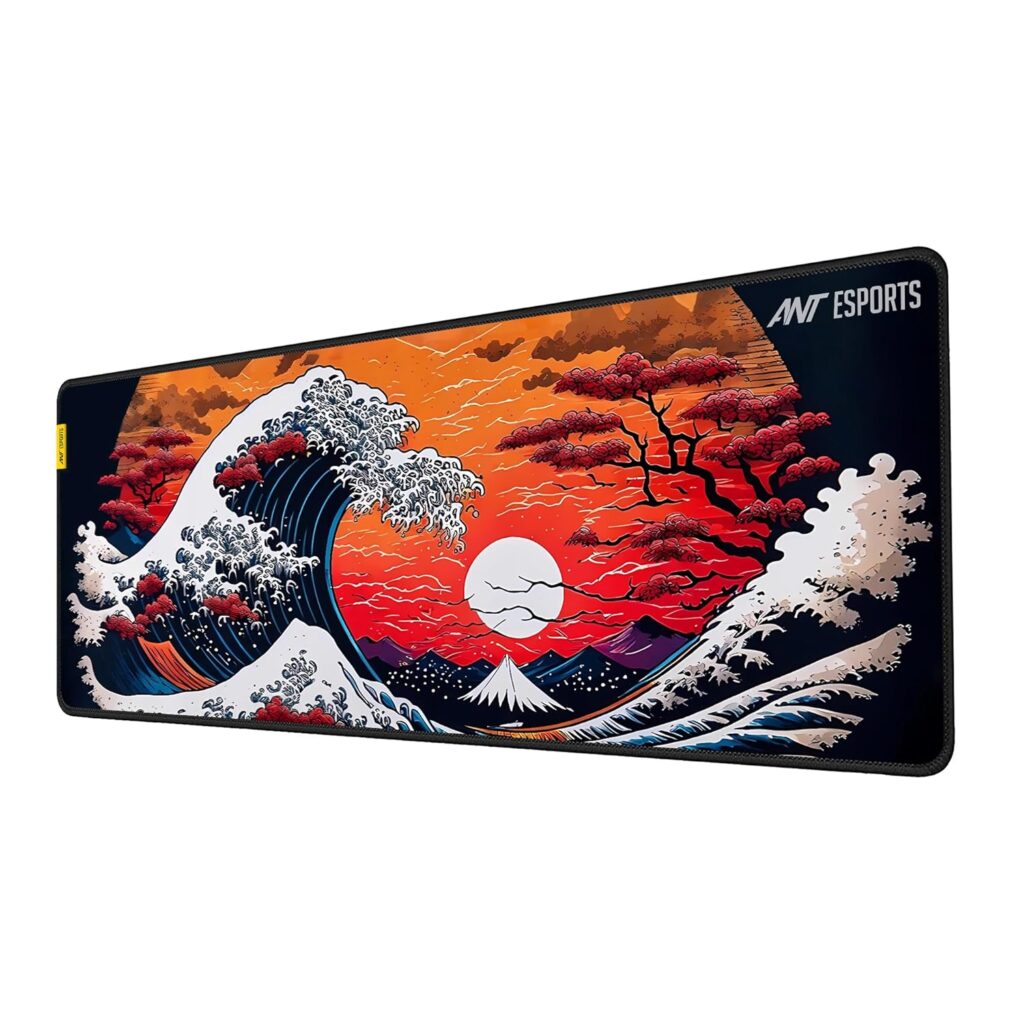 Ant Esports Cherry Storm Unique Design Gaming Mouse Pad Extended Mouse Mat for Mouse Keyboard with Stitched Edges Waterproof Non-Slip Base Mousepads for Office Home Shop Gaming EXTRA LARGE_ Cheery Red