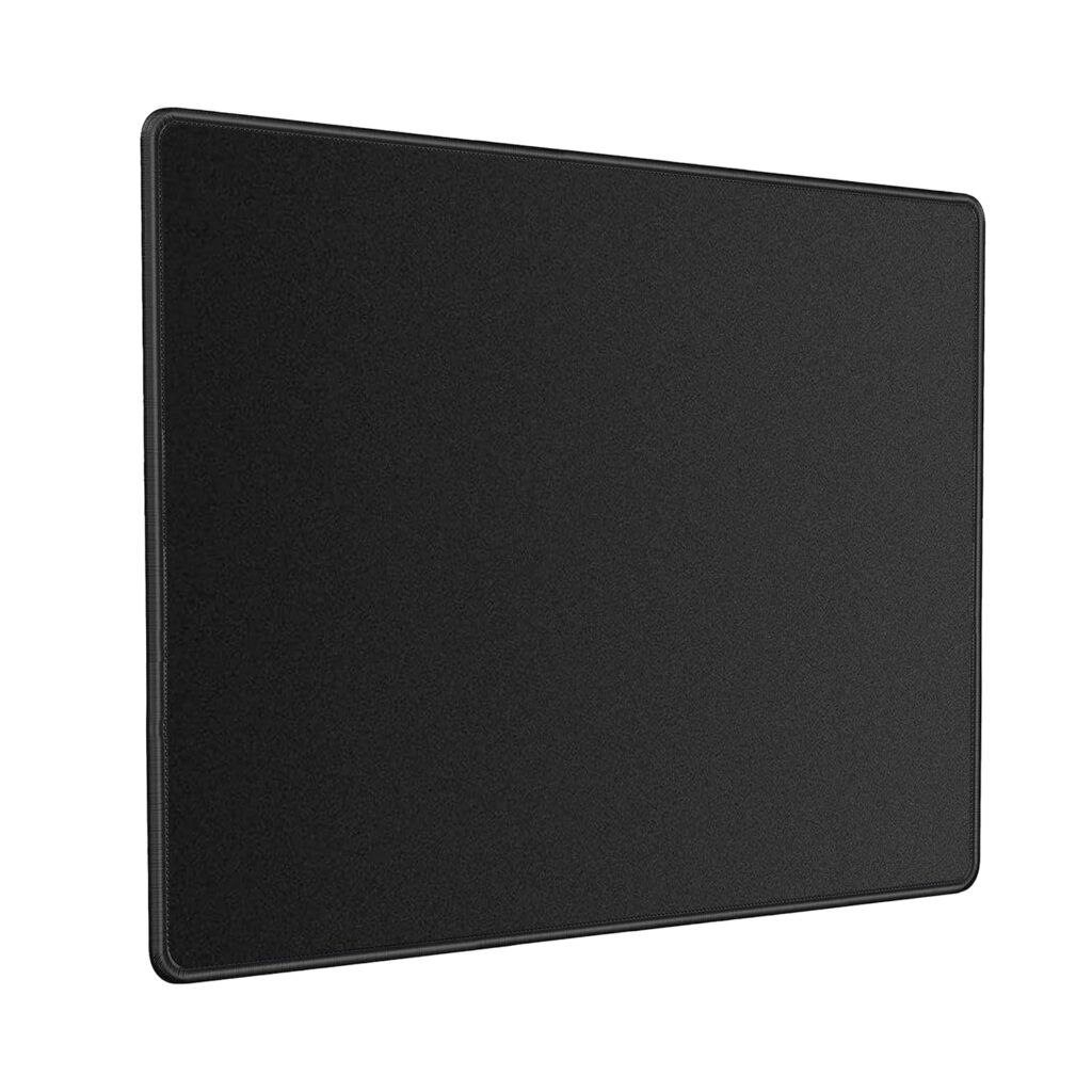 RiaTech (250mm x 210mm x 2mm Speed Type Mouse Pad with Antifray Stitched Embroidery Edges, Non-Slip Rubber Base Mousepad for Laptop PC - Black with Black Border