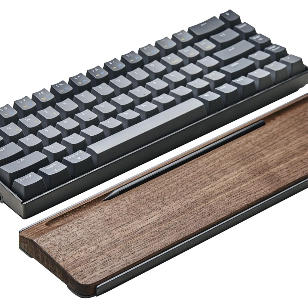 NOOE Luxurious American Walnut Keyboard Palm Rest | Handcrafted 7° Ergonomic Wooden Wrist Support for Typing & Gaming | Anti‑Slip Pain‑Relief Wrist Pad for Elevated Office & Home Comfort
