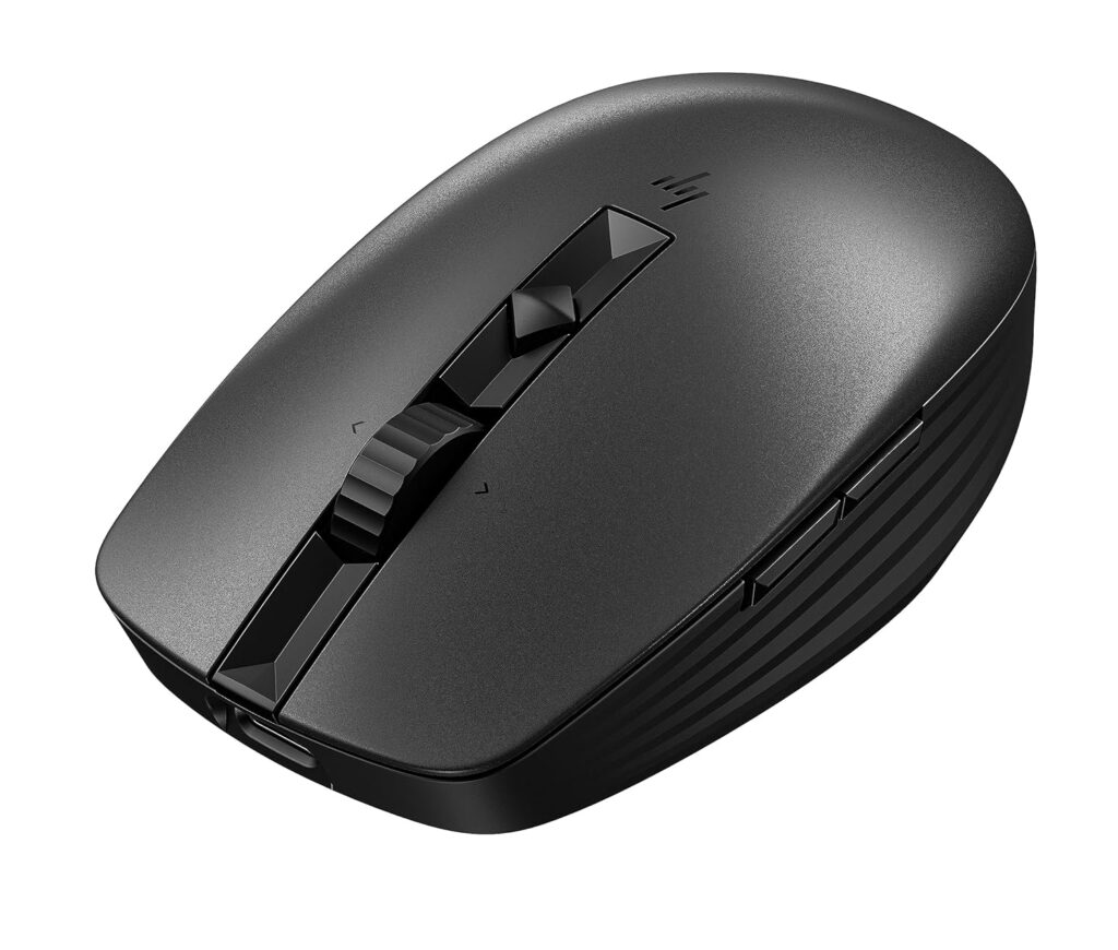 HP 710 Rechargeable Silent Bluetooth Mouse/6 Programmable Buttons/90-Day Rechargeable Battery Life Track-On Glass Sensor(Graphite)