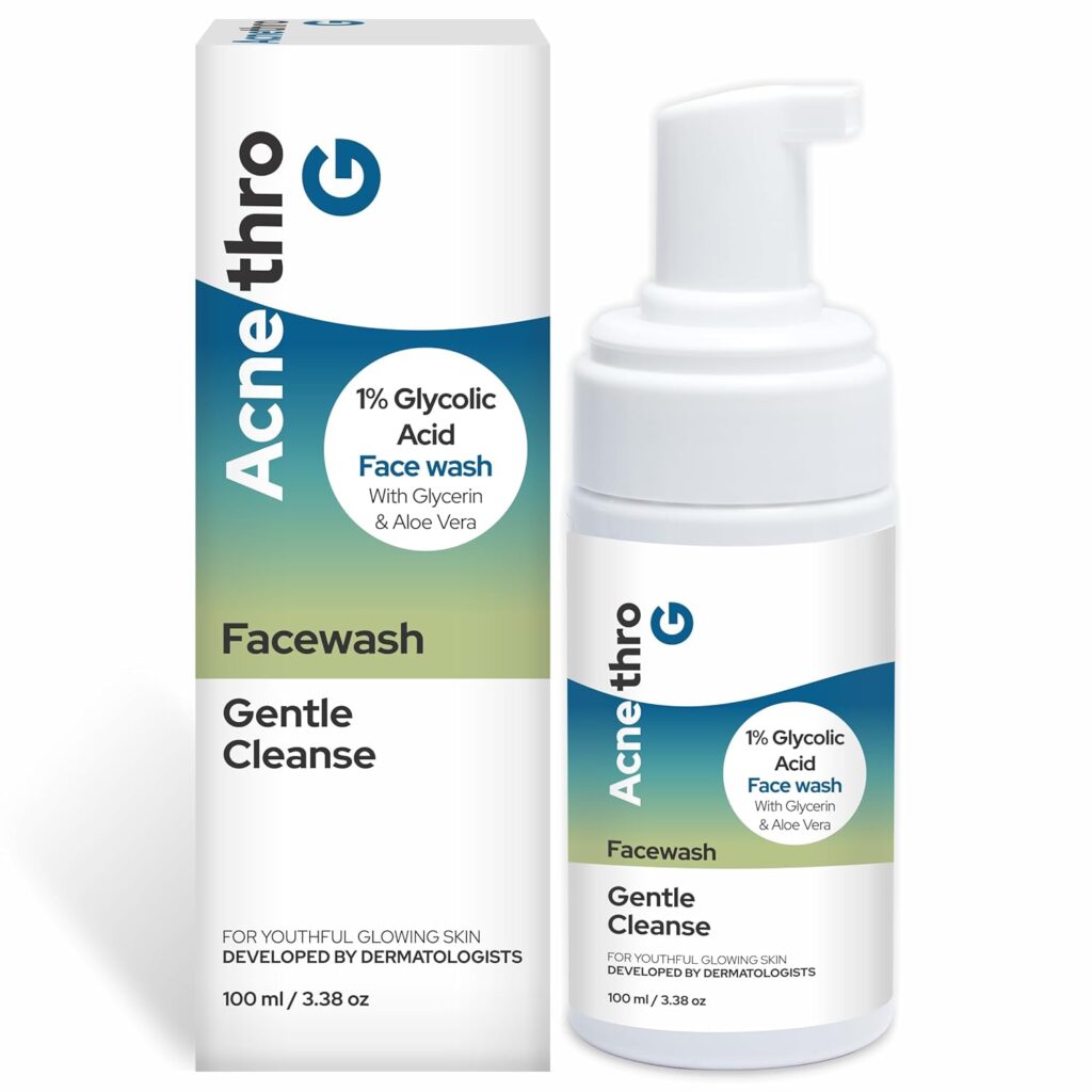 Acnethro GS Foaming Face Wash with Glycolic Acid & 2% Salicylic Acid, Aloe Vera & Glycerin - 100 ml | Deep Clean Foam Cleanser for Oily & Acne-Prone Skin for Men & Women