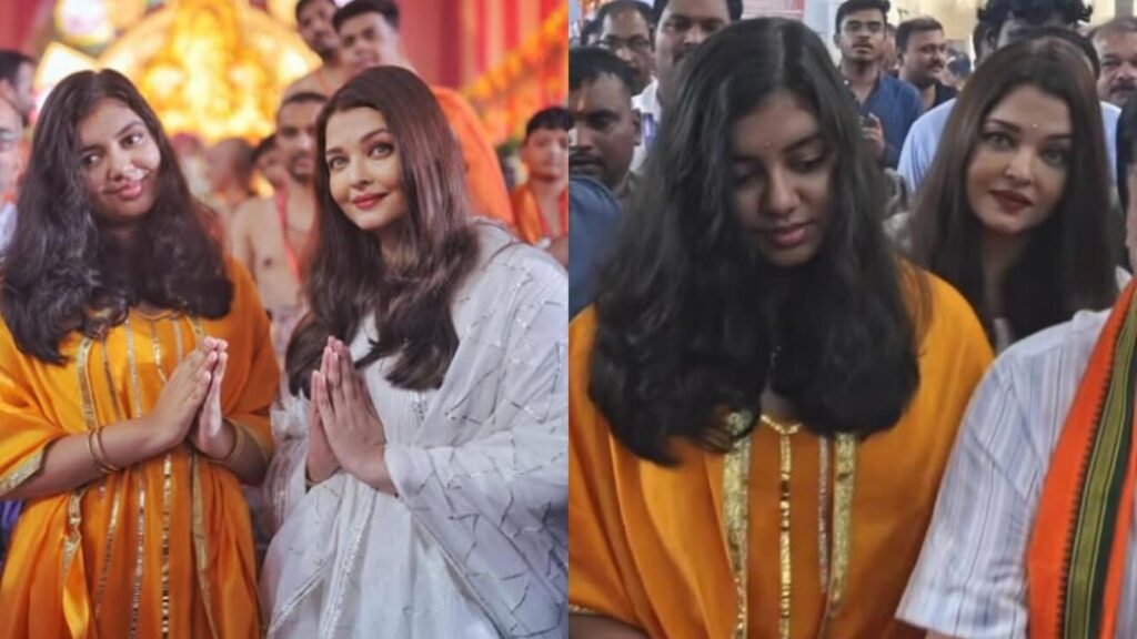 Aishwarya Rai takes daughter Aaradhya Bachchan for Ganpati darshan in Mumbai, poses for selfies with fans. Watch | Bollywood
