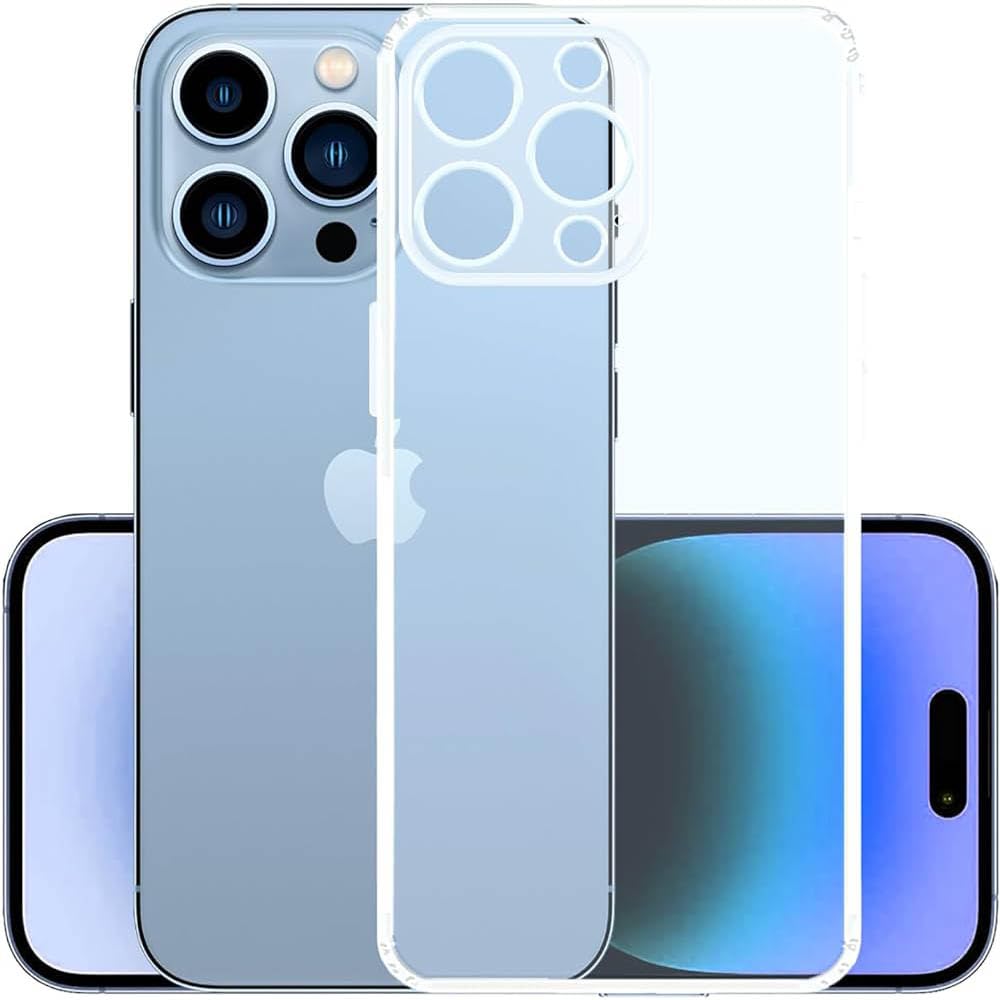 Amazon Brand - Solimo Basic Case for Apple iPhone 14 Pro Max (Silicone_Clear)