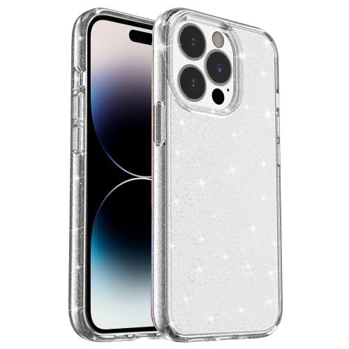 Amazon Brand - Solimo Liquid Crystal Glitter TPU Back Cover Case Compatible with Apple iPhone 14 Pro Max