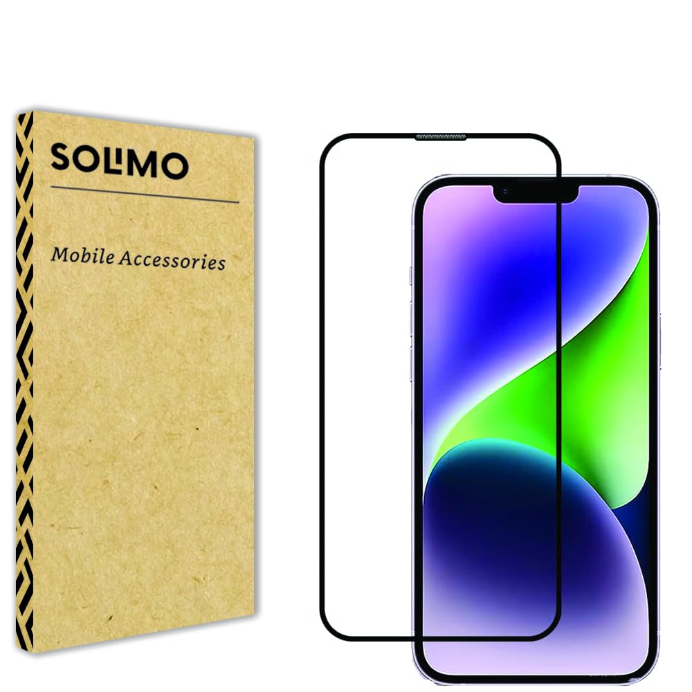 Amazon Brand - Solimo Military-Grade Tempered Glass Screen Protector for iPhone 13 Pro Max & 14 Plus with Edge-to-Edge Coverage | Easy Installation Kit (6.7 inches)