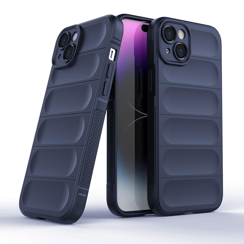 Amazon Brand - Solimo Mobile Cover for Apple iPhone 15 Plus | Full Camera Protection | Liquid Silicon Case | Flexible Bumper Case for Apple iPhone 15 Plus (Dark Blue)