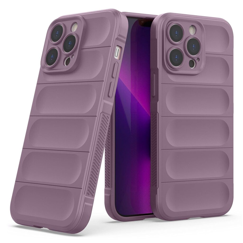 Amazon Brand - Solimo Silicone Mobile Cover for Apple iPhone 14 Pro Max (Silicon_Lavender)