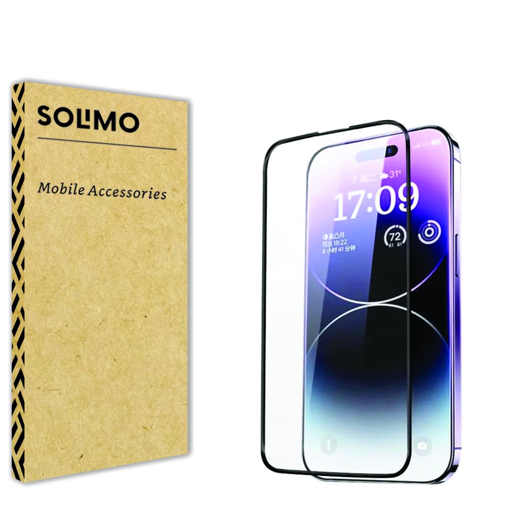 Amazon Brand - Solimo Tempered Glass Screen Protector for iPhone 15 Pro Max with Edge-to-Edge Coverage | Easy Installation Kit (6.7 inches)