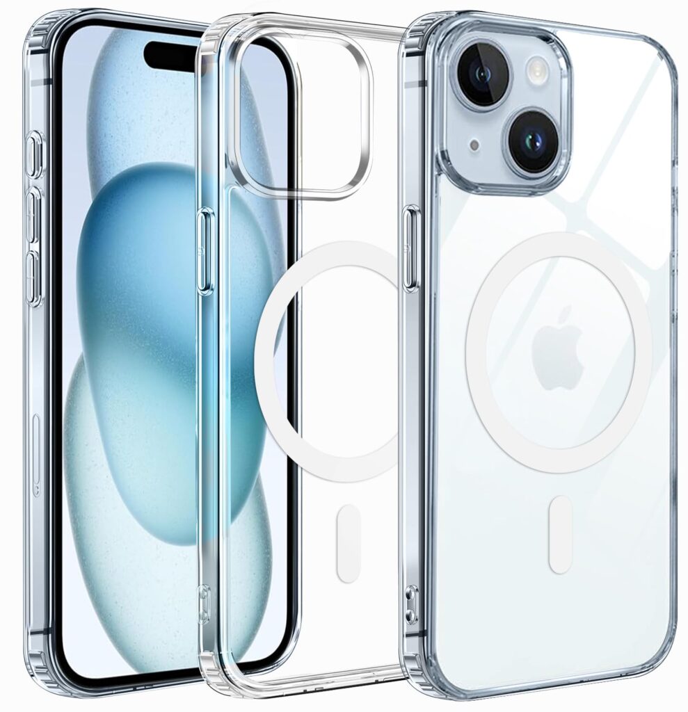 Amazon Brand - Solimo Ultra Hybrid Mag-Safe Clear Camera Protection Back Cover Case for iPhone 15 Plus - (Transparent)