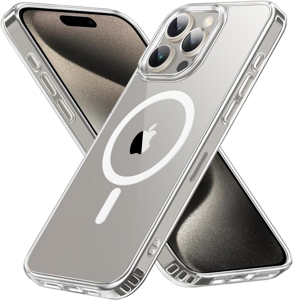 Amozo for iPhone 15 Pro Max Back Case Cover | Ultra Hybrid Mag-Safe Camera and Drop Protection Back Case Cover for iPhone 15 Pro Max - (Polycarbonate|Clear)