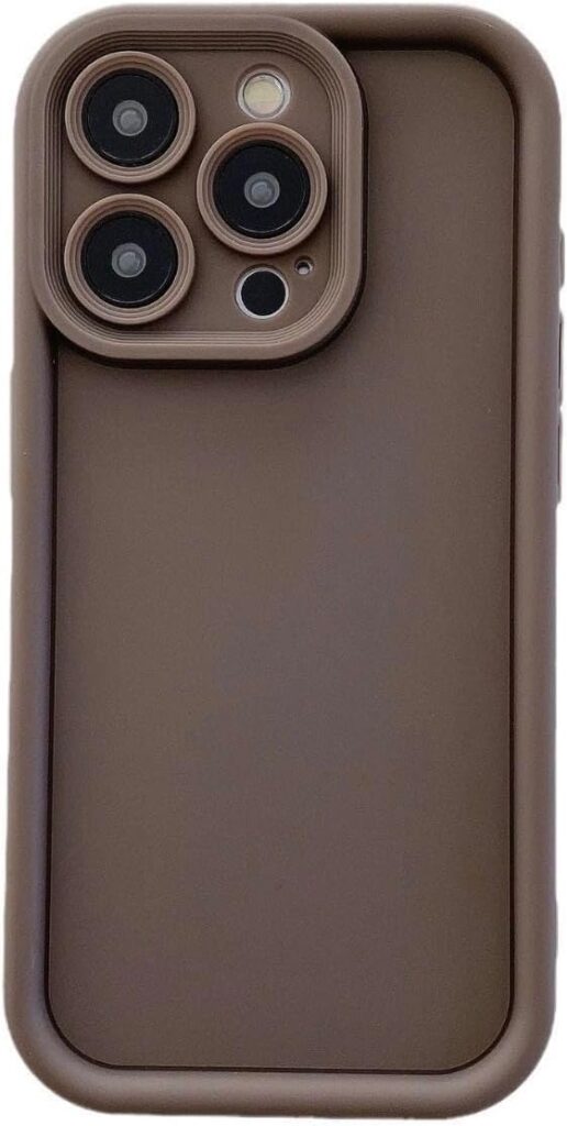 Back Cover for Apple iPhone 14 Pro Max Soft and Flexible Matt Finish Anti Slip Scratch Proof Camera Protection Silicon Phone Case (Brown)