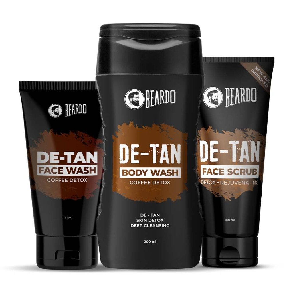 Beardo De-tan Har Roz Kit For Men (Set of 3) | Detan Face Wash & Detan Scrub & Detan Body Wash with Powerful Coffee Extract for Tan Removal | Hydrates & Exfoliates Men's Skin for Oil Control