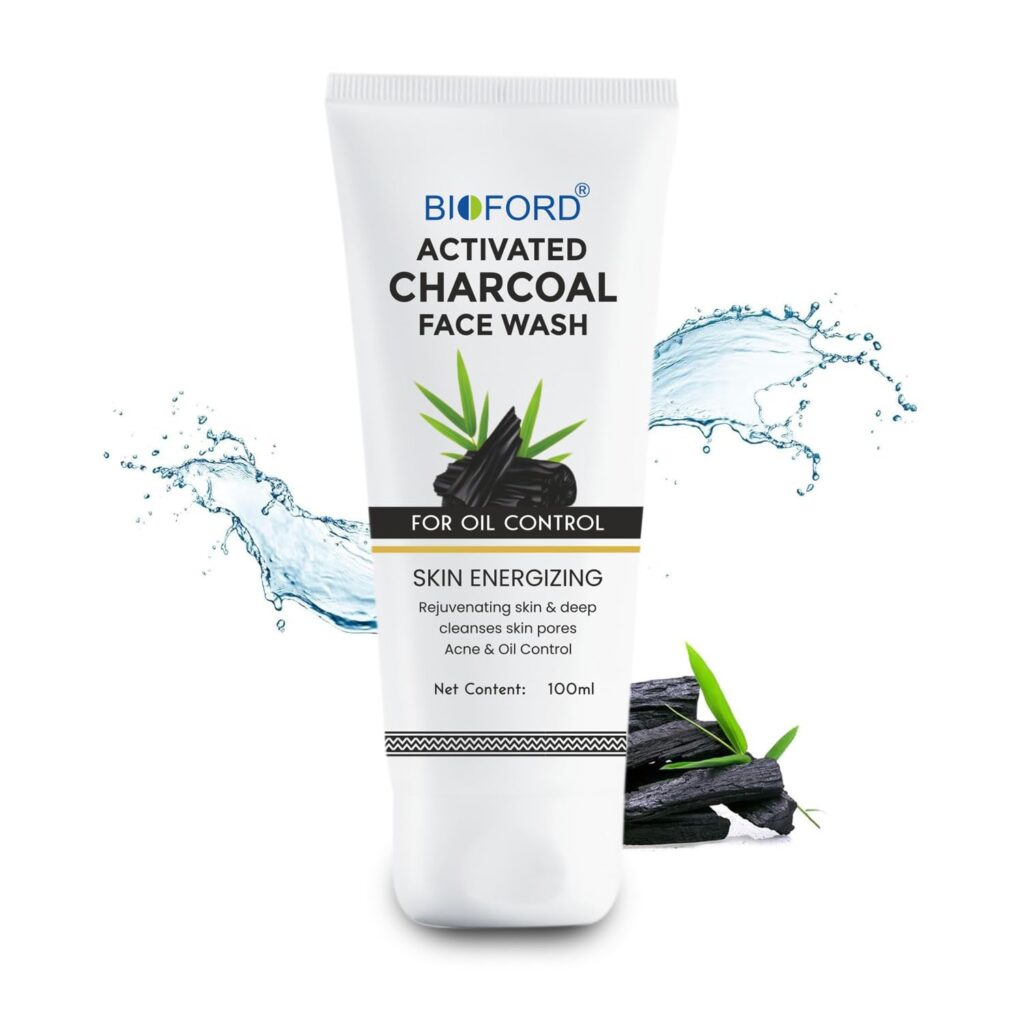 Bioford Activated Charcoal Face Wash for Oil Control & Dirt Removal 100ml | Fights Pollution, Blackheads, Acne & Pimples | Activated Charcoal Face Wash For Oily Skin For Men & Women Pack Of 1