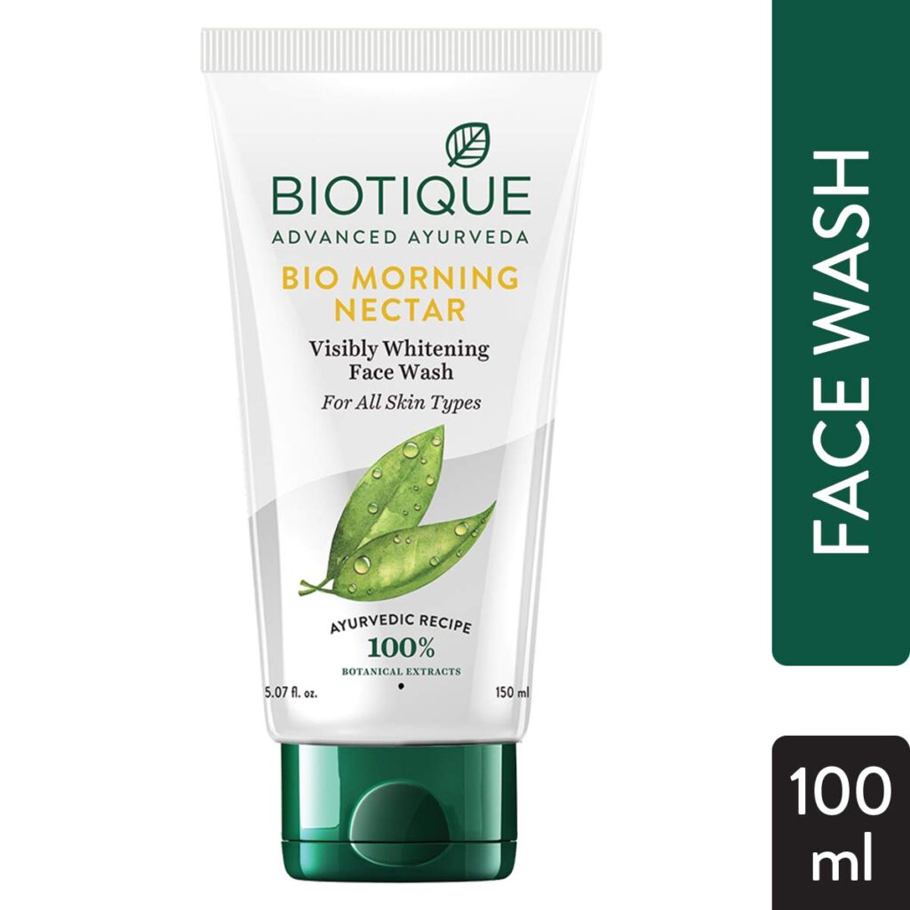 Biotique Morning Nectar Moisturize & Nourish Face Wash | Contains Wild Turmeric, Neem Leaves, & Morning Nectar | Visibly Flawless Skin | Suitable for All Skin Types | 150 ml
