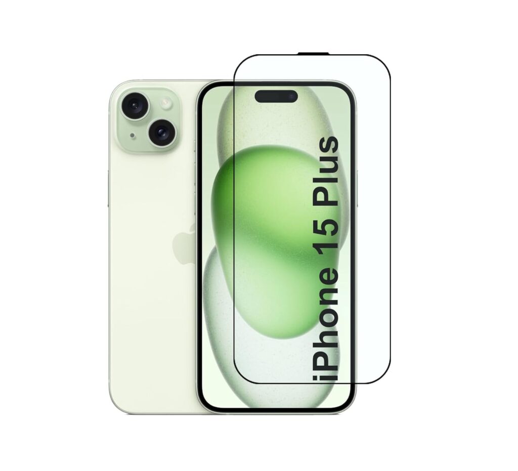 CEDO Tempered Glass for iPhone 15 Plus | Screen Protector Full HD Quality Tempered Glass Anti-Scratch Edge to Edge Coverage with Easy Installation Kit (Black)